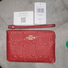 Coach Red Leather Wristlet, New With Tags. Adorable And Perfect For The Holidays! Reasonable Offers Are Accepted! Red Zipper Pouch Wristlet For Gift, Red Wristlet With Zipper Pouch As Gift, Red Zipper Pouch Wristlet As Gift, Red Wristlet With Zipper Closure As Gift, Red Wristlet Gift, Coach Red Wristlet With Zipper Pouch, Coach Red Wristlet With Zipper Closure, Red Coach Wristlet With Zipper Closure, Red Coach Wristlet For Everyday Use