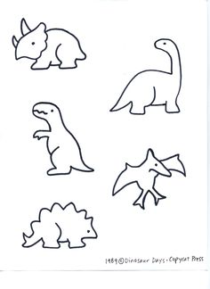 Cut Outs, Dinosaurs, Black And White, White, Black