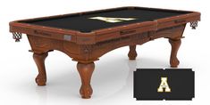 the tampa lightning pool table is made from wood and has an official team logo on it