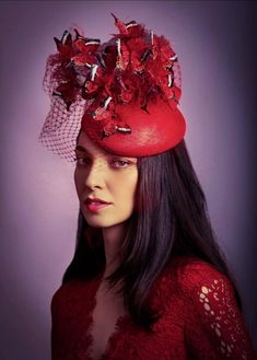 made in red vintage paribuntal with feather butterflies and sinamay.  lightweight fits perfectly.  it is fastened with a comb.  yns headband and has a very fine elastic band for its comfortable subjection Red Feathered Fascinator For Kentucky Derby, Adjustable Red Feathered Fascinator, Red Feathered Fascinator For Formal Occasions, Fitted Red Feathered Fascinator, Red Feathered Fascinator, Red Adjustable Fascinator With Feathers, Red Feathered Mini Hat For Evening, Adjustable Red Fascinator With Feathers, Red Feathered Hat For Races