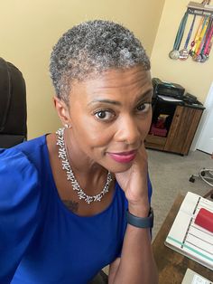 Growing out my brush waves for the colder weather Twa Grey Natural Hair, Gray Twa Natural Hair, Short Salt And Pepper Hair Black Women, Short Twa Hairstyles, Twa Hair, Future Hairstyles, Natural Hair Woman