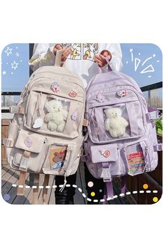 Kawaii Backpack, Stickers Kawaii, Student Bag, Female Girl, Cute Backpacks