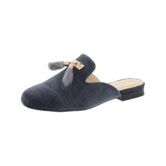 Manufacturer: Beacon Size Origin: US Style Type: Mules Collection: Beacon Closure: Material: Velvet/Man Made Materials Fabric Type: Velvet Sku: BH5967930 Size: 6.  Color: Blue.  Gender: female.  Age Group: adult. Pewter Shoes, Rhinestone Pumps, Low Heel Pumps, Casual Dress Shoes, Black Pumps Heels, Pumps Heels Stilettos, Slip On Mules, Velvet Fashion, Womens Mules