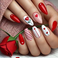 Celebrate love with this stunning realistic hand nail design! Featuring a beautiful blend of red and white, this minimalist look is perfect for Valentine’s Day. Whether you’re going out on a date or celebrating with friends, these nails will add a touch of elegance to your style. 💖✨  Hashtags: #NailArt #ValentinesNails #MinimalistNails #RedAndWhiteNails #LoveNails #NailDesign #Manicure #NailInspo #ValentinesDay2023 Easy Valentines Day Nail Designs, Valentines Nail Design Ideas, Gel X Nail Designs Valentines, Valentine Nail Art Designs Classy, Valentine’s Day Nails French With Hearts, Pink And Red Gel Nails, Feb Nails Valentines Day Almond, White And Red Valentines Nails, February Nails Ideas 2025