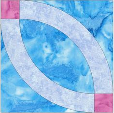 a blue and pink abstract painting with an oval in the center on a white background