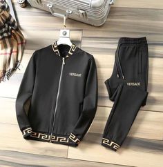 High Tops Shoes, Sports Tracksuits, Sick Clothes, Mens Tracksuit, Versace Brand, Track Suit Men