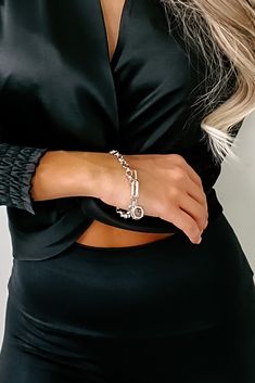 Bring The Drama Bracelet (Silver) - NanaMacs Party Bottoms, Resort Chic, Casual High Heels, Nike Air Jordan 11, Flying Monkey Jeans, Silver Circle, Valentino Women, Bar Bracelets, Dresses By Length