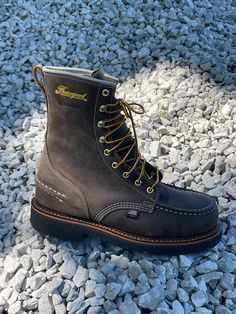 If you’ve heard the saying that they don’t make them like they used to, the 1957 Series work boots will show you that Thorogood still does. Rugged, waterproof, these 8″ Crazyhorse moc toe work boots offer the look and dependability of a classic work boot, while incorporating modern craftsmanship and construction. The resoleable MAXWear90™ outsole provides traction on slippery surfaces like mud and grass, while a full internal waterproof booty keeps your feet dry and comfortable, no matter where Mens Rugged Boots, Thorogood Boots, Rugged Boots, Western Store, Work Boot, Western Hats, Work Boots, Full Grain Leather, Body Goals