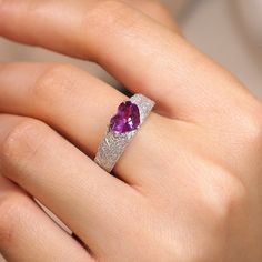 *Condition: Brand new *Center Stone: Natural Pink Purple Spinel, Heart Cut, approx 1.45ct, 7.5mm*7.6mm *Two in one rings, can wear in two different style *Side stones: Natural White Diamond, Round cut (VS1 clarity and F color) *Ring weight: 9.28g *Metal Purity: Optional Each piece is made-to-order with care and special attention to detail. all items are made with conflict-free diamonds and gems. Size: made to order The item will be gift wrapped and shipped. -------------------------------------- White Gold Heart Rings With Center Stone, White Gold Heart Cut Birthstone Ring With Center Stone, Heart Shaped Diamond Birthstone Ring With Center Stone, White Gold Heart Rings With Accent Stones, White Gold Heart Ring With Center Stone, White Gold Heart Shaped Ring With Center Stone, Fine Jewelry Heart-shaped Birthstone Promise Ring, Diamond Ring With Heart Cut Gemstone For Gift, White Gold Heart Ring With Center Stone As Gift