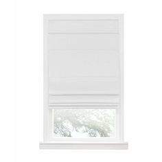 a white roman blind in front of a window