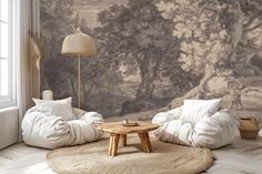 Description: Vintage Scenic Wallpaper,Classic Historical Century Style Mural, Countryside Landscape Wall Mural, Panoramic Rural Vintage Sepia Tone Mural Transform your space with our vintage landscape panoramic wallpaper, a striking mural that brings the beauty of nature into your home. The classic material (traditional) textured wallpaper and removable peel and stick wallpaper are perfect for adding a timeless touch to any room with their intricate landscapes that evoke a sense of peace and nostalgia. Our self-adhesive wallpaper is easy to apply and remove, making it ideal for renters or those looking to effortlessly update their decor. Whether you're renovating your living room, bedroom or office, this versatile wallpaper offers a quick and stylish solution to elevate your interior desig Peel And Stick Bathroom, Rural Painting, Painting Wall Mural, Mural Bedroom, Wallpaper Classic, Bedroom Mural, Panoramic Wallpaper, Dream Master, Scenic Wallpaper