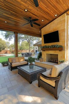 50+ Creative Covered Patio Ideas Attached to House with Fireplace Outdoor Living Space Ideas, Living Space Ideas, Outdoor Living Spaces, Space Ideas