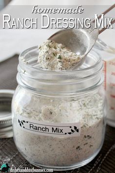 homemade ranch dressing mix in a glass jar