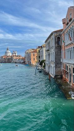 the water is very blue and green in venice