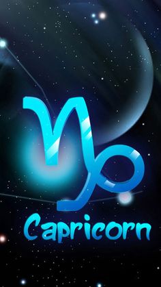 the zodiac sign capricorn is shown in blue