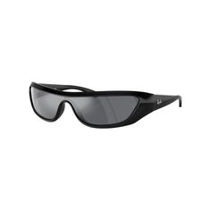 a pair of black sunglasses with grey lenses on the top and bottom half of it