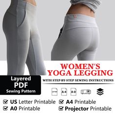 Digital PDF Sewing Pattern Women Tight Yoga Pant Legging. Women Tight Yoga Pant Leggings is XS, S, M, L, XL, and 2XL pattern for instant download. See the size chart in the gallery to choose your correct size. Make it out of your outdoor activities & choose a spandex fabric. Click to shop now...!! >> PLEASE READ THE DESCRIPTION CAREFULLY BEFORE YOUR PURCHASE << ------------------------------------------------------------------------------------------- What will you receive once you purchase this Womens Leggings Sewing Pattern, Afterglow Leggings Pattern, Versatile 4-way Stretch Leggings For Yoga, Seamless Moisture-wicking Leggings For Yoga, Pant Leggings, Leggings Sewing Pattern, Cotton Full-length Leggings For Yoga, Beginners Sewing, Fitness Wear