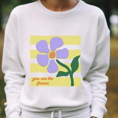 Embrace the beauty of nature with our Floral Nature sweatShirt - a delightful blend of botanical aesthetics and garden lover vibes. Whether you're a nature enthusiast or simply appreciate the charm of wildflowers, this ladies' sweatshirt is perfect for you. Get yours today and let your style bloom! ** PRODUCTION TIME: 1-3 days (Usually 2 days) ** SHIPPING TIME: 2-5 days (Usually 3 days) ** DETAILS: Gildan 18000 - UNISEX SIZING, not a Women's size! They are meant to have a relaxed fit, please ref Trendy Cotton Floral Print Sweater, White Floral Print Casual Sweatshirt, White Floral Print Cotton Sweater, Casual White Floral Print Sweatshirt, Spring Botanical Cotton Sweatshirt, Spring Plants Print Cotton Sweatshirt, Botanical Cotton Sweatshirt For Spring, Spring Crew Neck Sweatshirt With Plant Print, Botanical Style Cotton Sweatshirt For Spring