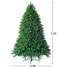 the height of a christmas tree is shown with measurements for each branch and how to measure it