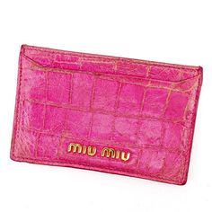 Rank Product name View of rank 6 Popular Sale Miu Miu miu miu Card Case Business Card Holder Men's Available Crocodile Embossed Pink Gold Leather [Used] A1619 [10] New and unused items [9] Super beautiful goods with little feeling of use [8] There are some scratches. Stain There is a very good mint condition [7] There are some scratches. Stain There are good quality goods [6] Goods that can be used normally [5] Somewhat difficult [4] junk item Please consider as an approximate guide. Comment It Pink Card Case, Pink Bday Gifts, Card Holder Aesthetic, Pink Beauty Products, Designer Card Holder, Girly Products, Preppy Accessories, Pin Holder, Random Items