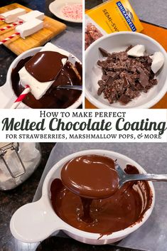 how to make perfect melted chocolate coating for strawberries, marshmallow pops and more