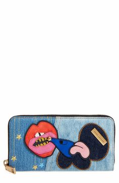 Main Image - MARC JACOBS Denim Wallet Julie Verhoeven, Denim Wallet, Marc Jacobs Wallet, Multi Colored Bag, Blue Wallet, Colorful Bags, Designer Wallets