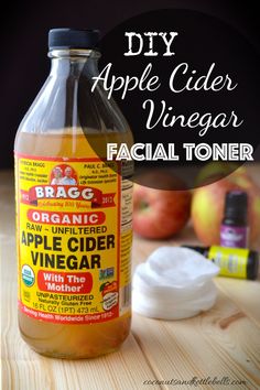 DIY apple cider vinegar facial toner made from raw apple cider vinegar balances the natural pH of the skin, clears away excess oils and make-up, and breaks up the bonds between dead skin cells (exfoliating) to keep skin pores open. Diy Apple Cider Vinegar, Apple Cider Vinegar Toner, Diy Apple Cider, Diy Apple, Raw Apple Cider Vinegar, Astringent, Hair And Beauty, Toner For Face, Facial Toner