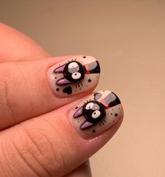 📷: @ousque__ Cat Nail Art Designs, Cat Nail Designs, Cat Nail Art, Kutek Disney, Cat Nail, Anime Nails, Beauty Nails Design, Goth Nails, Animal Nails