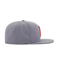 New Era Cap 59Fifty fitted hat for the Philadelphia Phillies designed with grey and red colorway to replicate 1925 on-field team hat. An exact lift of colorway and logo combination from 1925, this Phillies fitted is designed to replicate the on-field look of the Phillies from that year. Storm Grey is a perfect shade of grey, as the dark color provides a cooling aesthetic. With smooth color choices, the contrast results perfectly as the sharp lines of the old English P pop against the Storm Grey Logo Combination, Storm Grey, Radiant Red, World Baseball Classic, San Diego Chargers, New Era Cap, New Era 59fifty, Oakland Athletics, Detroit Tigers