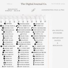 the digital journal co's daily planner is shown in black and white, with text on