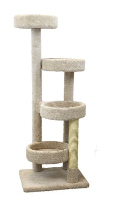 the cat tree has two levels to climb up and down it's own platform