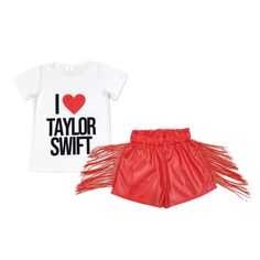 These Fringe shirts are so fun! The inside is lined with soft cotton. The tees are a super soft, milk silk material. True to size 2-4 week TAT A Taylor Swift Trendy Spring Playtime T-shirt, Playful Red T-shirt For Summer, Playful Red Tops For Summer, Playful Red Summer Tops, Trendy Summer Tops For Playtime, Fun Red Tops For Fall, Trendy Spring T-shirt For Playtime, Cute Red Fitted T-shirt, Cute Fitted Red T-shirt