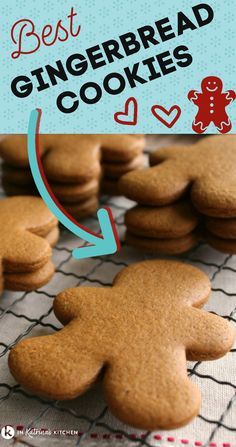 the best gingerbread cookies are on display in front of an image with text overlay