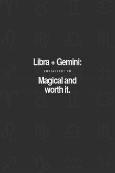 the zodiac sign libra and gemini are depicted in white text on a black background