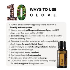 Doterra Clove, Clove Oil Benefits, Homemade Goods, Doterra Oil, Holistic Recipes, Doterra Business, Healing Remedies, Clove Essential Oil