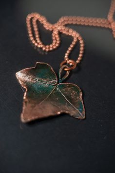 Copper jewelry pendant ivy leaf with a turquoise patina for a | Etsy Vine Jewelry, Woman Jewelry, Ivy Leaf, Shoe Last, Wishful Thinking, Minimal Jewelry, Diy Shoes, Jewelry Pendant, Copper Jewelry