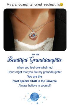 "She was in tears when she called to say thank you". - Sam S. ⭐️⭐️⭐️⭐️⭐️ Your granddaughter is one of a kind.

She lights up your life with her smile and makes you feel incredibly proud. Now, it’s time to celebrate her uniqueness with a very special gift. Our beautiful granddaughter necklace is just perfect for the occasion. This ring is made with love and care, just for your granddaughter. 

It comes complete with our heartfelt giftcard, so she knows how much you cherish her. Shop Now! Meaningful Sterling Silver Jewelry, Inspirational Silver Necklace Gift Idea, Inspirational Sterling Silver Necklaces For Gifts, Inspirational Hypoallergenic Sterling Silver Jewelry, Inspirational Sterling Silver Necklace As Gift, Inspirational Sterling Silver Necklace Gift, Inspirational Silver Necklace For Her, Inspirational Silver Necklace Gift, Silver Inspirational Necklace For Her