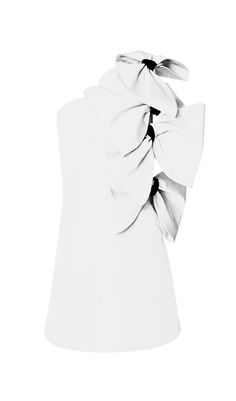 BOWS-EMBELLISHED  SLEEVELESS MIDI DRESS IN WHITE Luxury Sleeveless Mini Dress With Detachable Bow, Luxury Spring Midi Dress With Bow, Luxury Sleeveless Midi Dress With Bow, Chic White Midi Dress With Bow, White Sleeveless Top With Bow, Gathered Maxi Dress, Garden Parties, Satin Corset Dress, Dress Trims