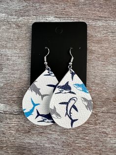 **All our earrings have solid sterling silver (or 14k)hooks. Due to the nature of our handmade items small imperfections may be present. We take pride in our quality and do our best to only sell high quality handmade items. Earring cards are 2”x3.5” for earring size reference.** Fest Ideas, Shark Earrings, Be Present, Earring Cards, Narwhal, The Nature, Geek Stuff, Handmade Items, Im Not Perfect