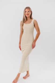 The ultimate travel and vacation dress, the Abby Maxi will work twice as hard as any other piece in your wardrobe. This gem of a dress is crafted from a premium quality cotton with just a pinch of stretch, which makes it incredibly comfortable, lightweight, and breathable. Pair it with a cropped denim jacket, sneakers, and a baseball cap for casual chic, or dress it up with gold jewelry and espadrilles. FIT: Runs true to size - very fitted. MATERIAL: 98% Cotton, 2% Spandex. GARMENT DETAILS: Tank Garment Details, Curve Model, Tank Maxi Dress, Just A Pinch, Vacation Dress, Formal Party Dress, Cropped Denim Jacket, Maxi Tank Dress, Style Maxi Dress