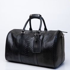 Mulat MULAT Black Python Duffel Bag Black Python, Leather Key Holder, Python Skin, Leather Tag, Leather Key, Key Holder, Jet Black, Duffel Bag, Urban Fashion