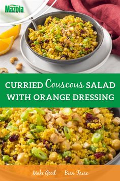 an image of curried couscous salad with orange dressing