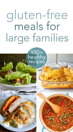 the cover of gluten - free meals for large families, including meats and vegetables