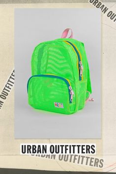 A great sporty style as a daily bag, beach buddy, or festival companion. This small backpack features a large front pocket with double zipper pull and main compartment. Super soft adjustable top loop & webbing. Content + Care Tear resistant 100% vinyl coated mesh Spot Clean Made in USA Size 13" height x 10" width x 4.5" main pocket depth, 1 lb 6" deep including front pocket | Mokuyobi Mesh Mini Backpack in Slime, Men's at Urban Outfitters Casual Backpack With Mesh Pockets For Daily Use, Daily Use Bags With Mesh Pockets, Green Bags For Summer Outdoor Activities, Green Summer Bags For Outdoor Activities, Green Bags For Outdoor Summer Activities, Mesh Backpack For Outdoor Activities, Mesh Standard Backpack For Outdoor Activities, Sporty Backpack With Zipper Pocket For Back To School, Functional Mesh Backpack For Everyday Use