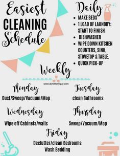 the best cleaning schedule printable for every housewife's needs to be organized