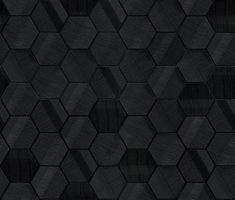 black and white hexagonal tile pattern with dark wood grained finish on the edges