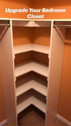 Home Decor Closet organization ideas Tiny Walk In Closet Dimensions, Diy Closet Loft, How To Use Corners In Closets, Closer Corner Ideas, Weird Shaped Closet Ideas, Adding Storage To Small Bedroom, Triangle Closet Ideas, Square Closet Ideas, Rectangle Walk In Closet