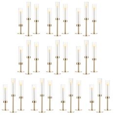 twelve modern brass and glass floor lamps with dimmers, set of 12 for sale in new york, ny