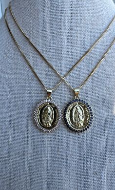 "18k gold plated 1\" pendant 16\" chain with 3\" extender" Gold Our Lady Of Guadalupe Pendant Necklace, Gold Our Lady Of Guadalupe Round Pendant Necklace, Gold Medallion Necklace With Our Lady Of Guadalupe, Gold Our Lady Of Guadalupe Medallion Necklace, Gold Medallion Necklace Of Our Lady Of Guadalupe, Guadalupe Necklace, Picture Locket, Napa Ca, Color Kit