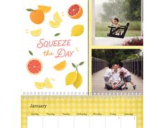 an image of a calendar with pictures of lemons and oranges on the cover